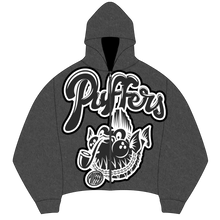 Load image into Gallery viewer, PUFFERS &quot;2025&quot; BLACK ZIP-UP
